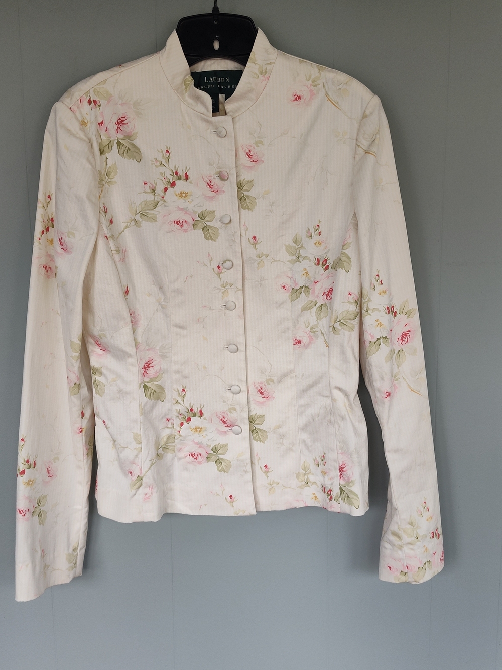 Stained (otherwise perfect) Jacket Ralph Lauren Floral Cream Button